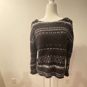 American Eagle Gray and White Women's Sweater Size Large